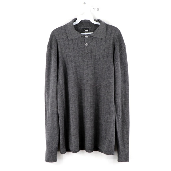 Vintage 90s Dolce & Gabbana Polo Sweater Gray